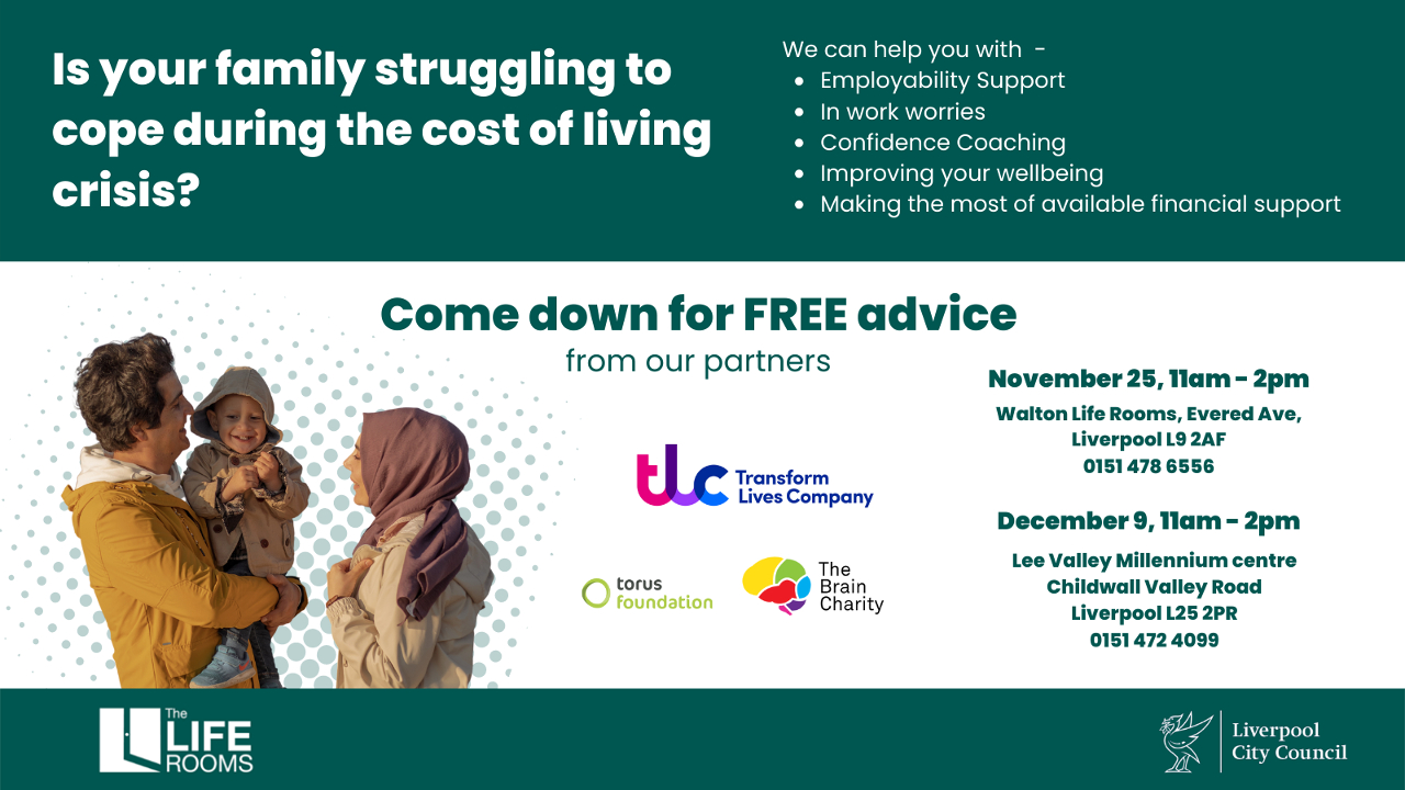Support Event at Life Rooms For Parents &amp; Carers - Nov 25th &amp; Dec 9th